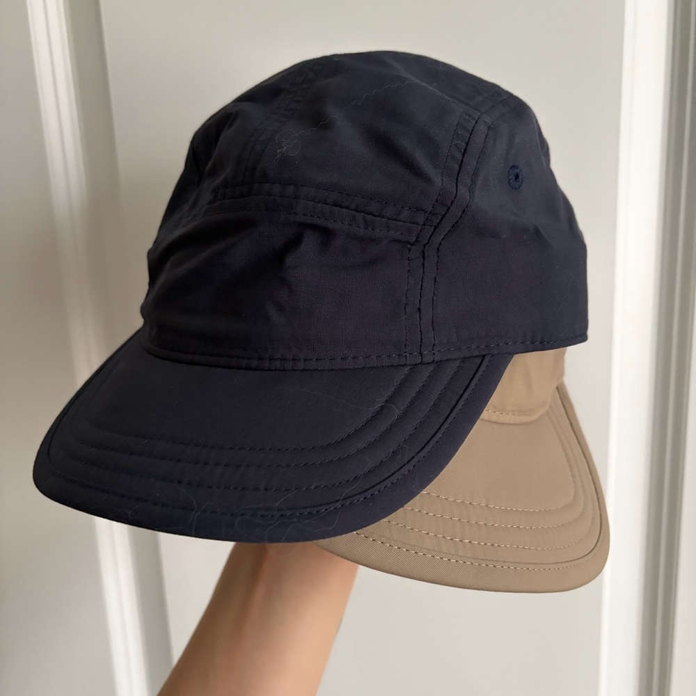 2 (Navy + Tan) Packable Hats from MEC